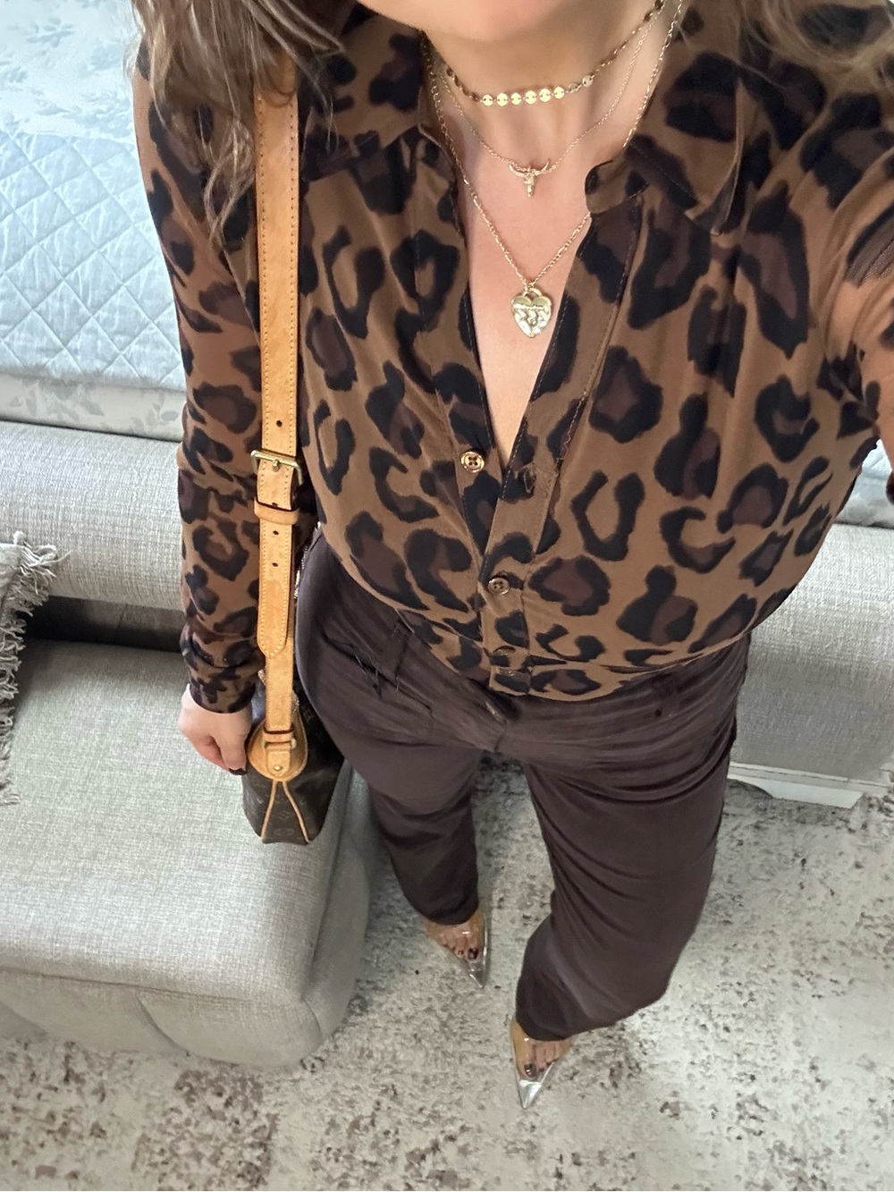New🤎🍂 🐆 Fall Leopard Button Top - Picture 7 of 11